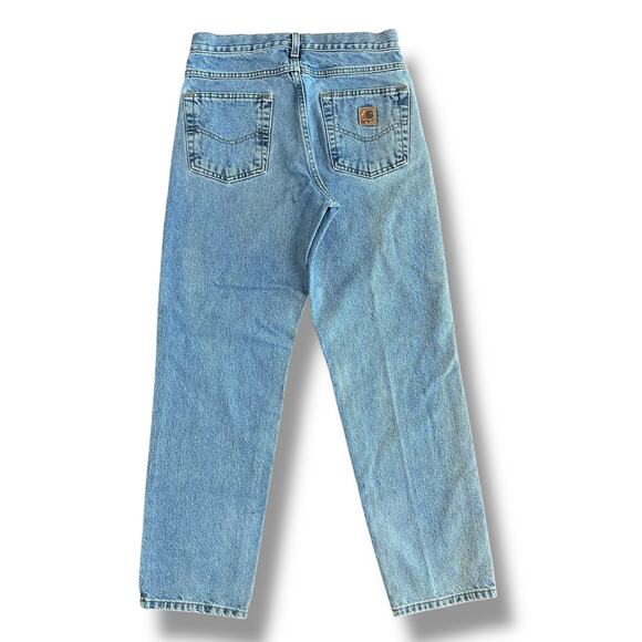 Y2K Carhartt B17 Relaxed Tapered Jeans 30x30 Stonewash Blue 100% Cotton Vintage - Picture 6 of 13